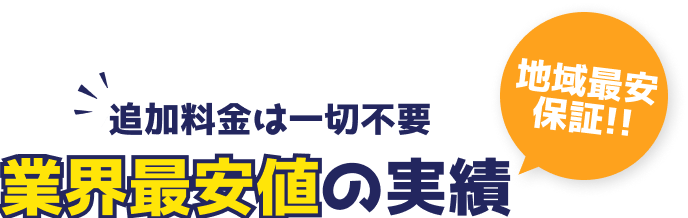 業界最安値の実績